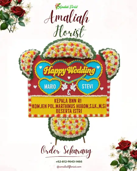 Papan Bunga Pernikahan Pomah